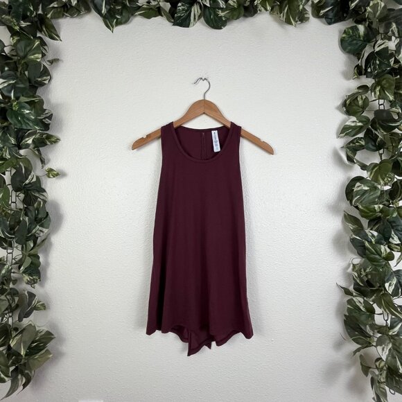 Athleta Athletic Scoop Neck Open Tie Back Tank Top Maroon Women’s Size S - Picture 1 of 9